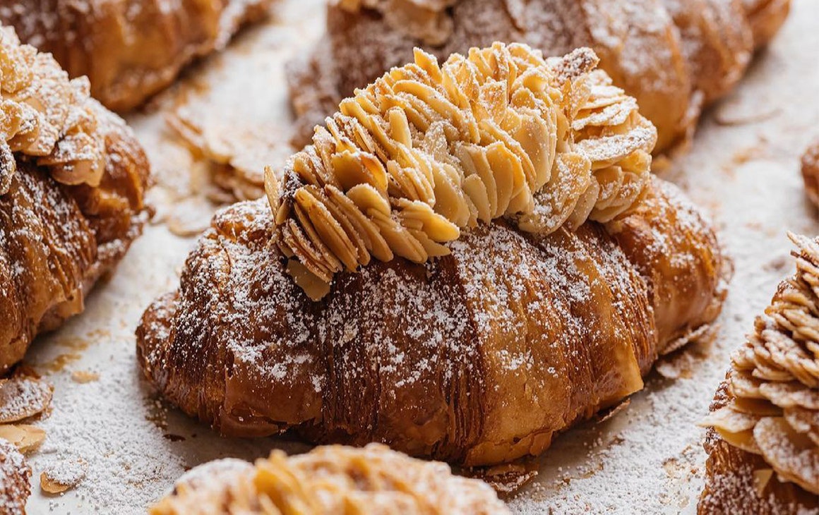a decadent almond croissant